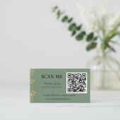 Carte D'accompagnement Sage Green Gold Wedding QR Code RSVP (Debout devant)