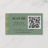 Carte D'accompagnement Sage Green Gold Wedding QR Code RSVP (Devant)