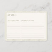 Carte D'accompagnement Sage Green Hand Drawn Floral Recipe Request Card (Dos)