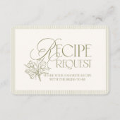 Carte D'accompagnement Sage Green Hand Drawn Floral Recipe Request Card (Devant)