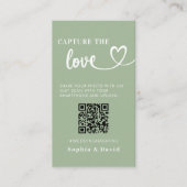 Carte D'accompagnement Sage Green Mariage Photos Capturer Le Code QR d'am (Devant)