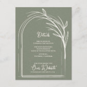 Carte D'accompagnement Sage Green Minimalist Arch Botanical Wedding (Devant)