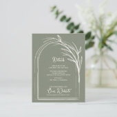Carte D'accompagnement Sage Green Minimalist Arch Botanical Wedding (Debout devant)