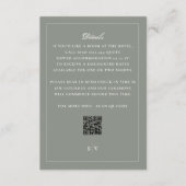 Carte D'accompagnement Sage Green Monogramme QR CODE Mariage élégant (Devant)