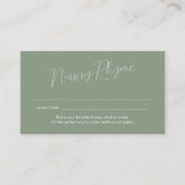 Carte D'accompagnement Sage Green Nursery Rhyme Baby Shower Simple (Devant)