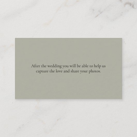 Carte D'accompagnement Sage Green Online RSVP QR Code Mariage (Dos)