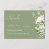 Carte D'accompagnement Sage Green Organic Greenery Wedding Details Hotel (Devant)