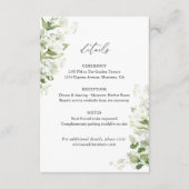Carte D'accompagnement Sage Green Organic Greenery Wedding Details, Info (Devant)