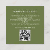 Carte D'accompagnement Sage Green QR Code Moderne Détails Mariage Minimal (Devant)