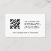 Carte D'accompagnement Sage green script Details Site web Mariage QR code (Dos)