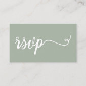 Carte D'accompagnement Sage green script Details Site web Mariage QR code (Devant)