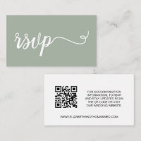 Sage green script Details Site web Mariage QR code