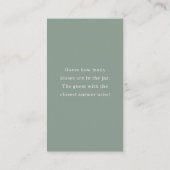 Carte D'accompagnement Sage green script devinez combien de baisers (Dos)