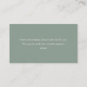 Carte D'accompagnement Sage green script devinez combien de baisers (Dos)