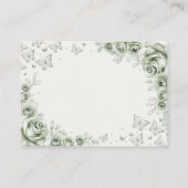 Carte D'accompagnement Sage Green Silver Quinceanera Reception Details (Dos)