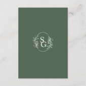 Carte D'accompagnement Sage Green Simple Boho Floral Détails du Mariage (Dos)