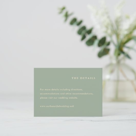 Carte D'accompagnement Sage Green Simple Modern Wedding (Debout devant)
