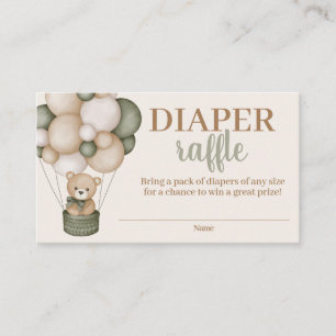Carte D'accompagnement Sage Green Teddy Bear Diaper Raffin