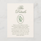 Carte D'accompagnement Sage Green Wedding Details (Devant)