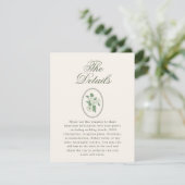 Carte D'accompagnement Sage Green Wedding Details (Debout devant)