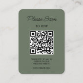 Carte D'accompagnement Sage Green Wedding RSVP Modern Minimalist Simple (Devant)