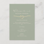 Carte D'accompagnement Sage Green Wedding Weekend Info Card (Devant)