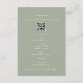 Carte D'accompagnement Sage Green Wedding Weekend Info Card (Dos)