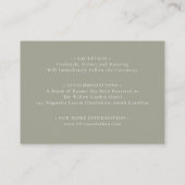 Carte D'accompagnement Sage Green Wildflower Details Card Wedding Insert (Dos)