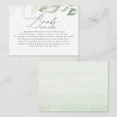 Carte D'accompagnement Sage Greenery Livres Feuille Pour Bébé (Devant / Derrière)
