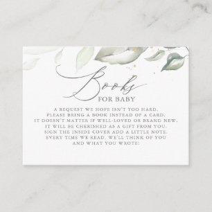 Carte D'accompagnement Sage Greenery Livres Feuille Pour Bébé