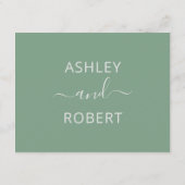 Carte D'accompagnement Sage Greenery Mariage Détails Carte, Botanique (Dos)