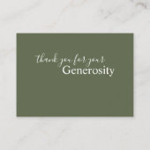 Carte D'accompagnement Sage Honeymoon Fund Registry Enclosure Card (Dos)