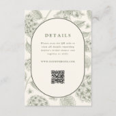 Carte D'accompagnement Sage Hydrangea Wedding Details QR Code  (Devant)