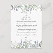 Carte D'accompagnement Sage Lilac Floral Information aux clients Détails (Devant)