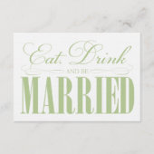 Carte D'accompagnement Sage Mangez, Buvez Et Soyez Mariés | Boîtier (Devant)