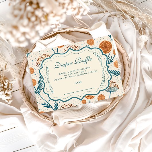 Carte D'accompagnement Sage Orange Botanical Diapper Raffle