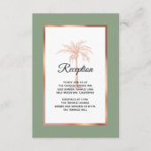 Carte D'accompagnement Sage Rose Gold Copper Palm Tree Réception de maria (Devant)