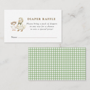 Carte D'accompagnement Sage silly goose à carreaux baby shower tombola de
