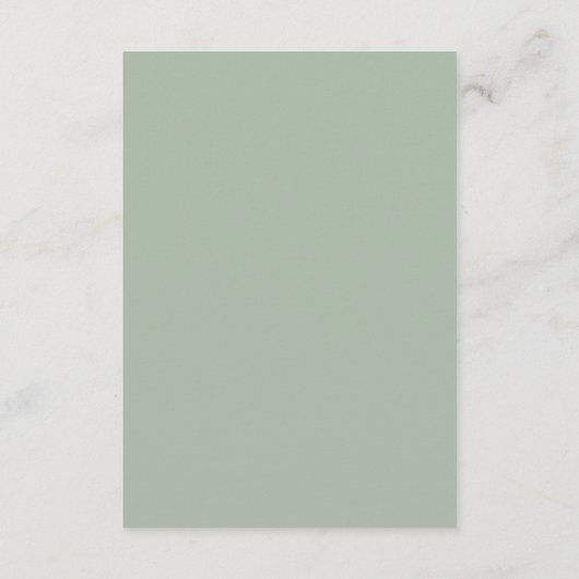 Carte D'accompagnement Sage vert intemporel Mariage élégant (Dos)