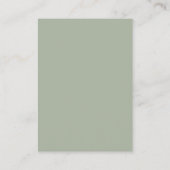 Carte D'accompagnement sage vert pampas QR code site mariage (Dos)