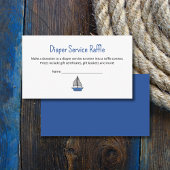 Carte D'accompagnement Sailboat Baby Boy Shower Diaper Service Raffle