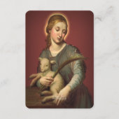 Carte D'accompagnement Saint Agnes de Rome avec prière (Devant)