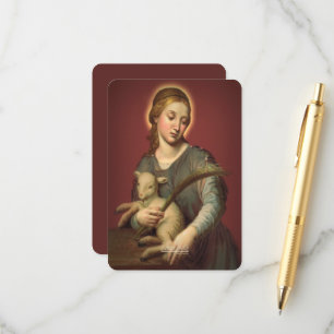 Carte D'accompagnement Saint Agnes de Rome avec prière