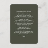 Carte D'accompagnement Saint Anthony Prière de Restauration des objets pe (Dos)