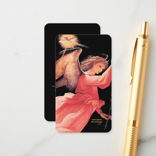 Carte D'accompagnement Saint Gabriel l'Archange avec prière (Devant/Arrière en situation)