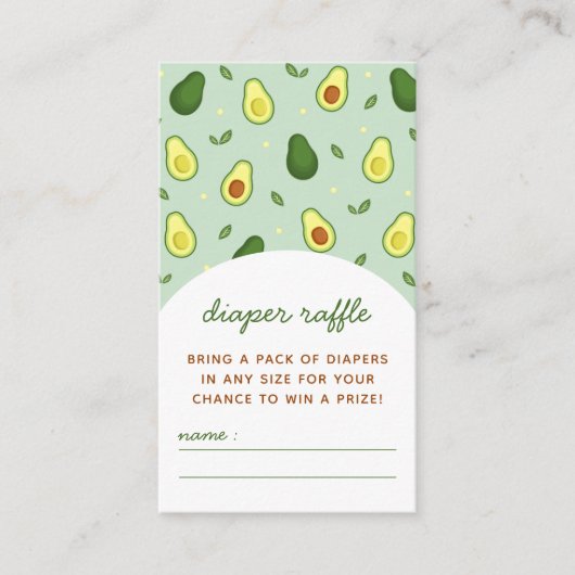 Carte D'accompagnement Saint Guacamole Avocado Baby shower Déchets Raffle (Devant)
