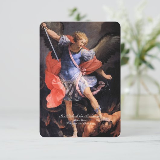 Carte D'accompagnement Saint Michel l'Archange avec prière (Debout devant)