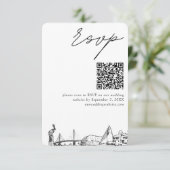 Carte D'accompagnement Saint-Pétersbourg Mariage RSVP QR Code Petit (Debout devant)