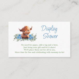 CARTE D'ACCOMPAGNEMENT SAINT VACHE MODERNE BABY SHOWER BLEU AFFICHER DOUC