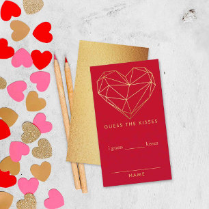 Carte D'accompagnement Saint Valentin Fête des mariées Combien de baisers